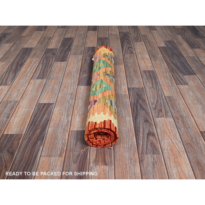 2'8" x 8'0" New Hand Woven Multicolored Wool Runner Oriental Rug - MOA1021237