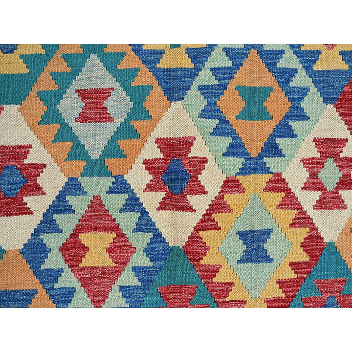 6'9" x 9'8" New Hand Woven Blue Wool Rectangle Oriental Rug - MOA1021238