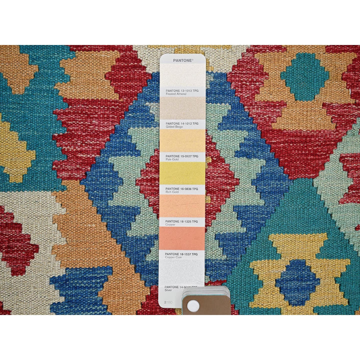 6'9" x 9'8" New Hand Woven Blue Wool Rectangle Oriental Rug - MOA1021238
