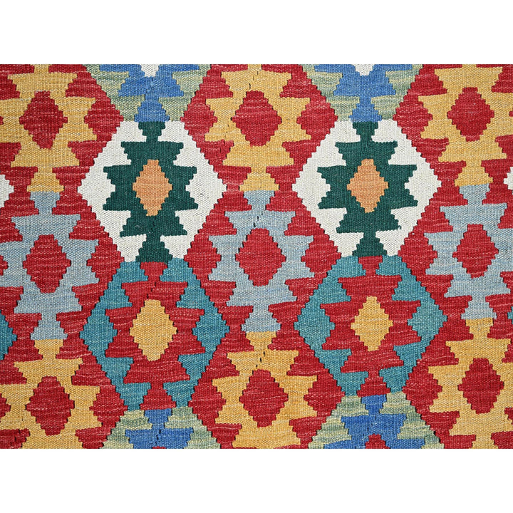 6'8" x 9'5" New Hand Woven Red Wool Rectangle Oriental Rug - MOA1021239