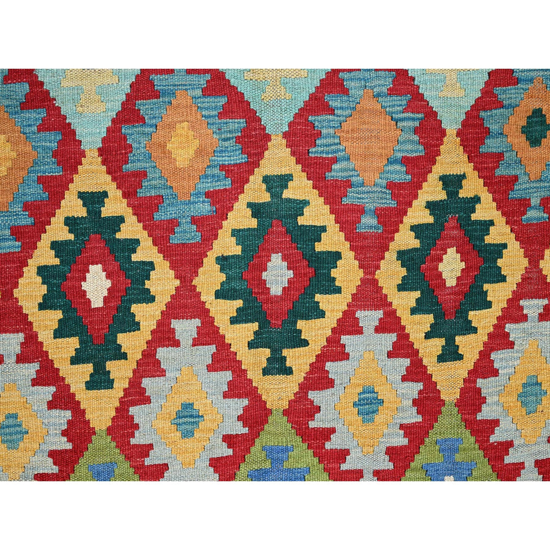 6'10" x 9'8" New Hand Woven Red Wool Rectangle Oriental Rug - MOA1021240
