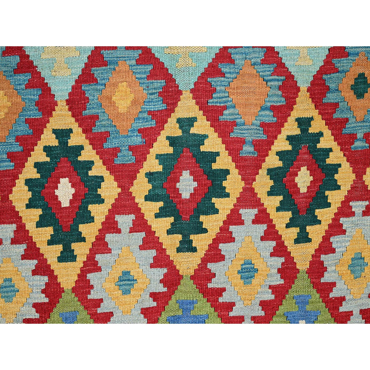 6'10" x 9'8" New Hand Woven Red Wool Rectangle Oriental Rug - MOA1021240