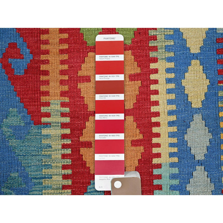 6'10" x 9'8" New Hand Woven Red Wool Rectangle Oriental Rug - MOA1021240