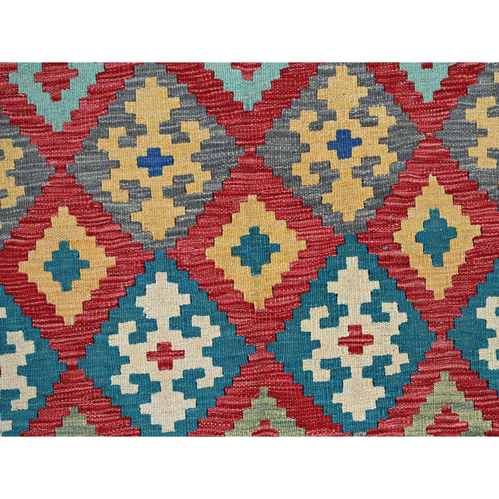 6'11" x 9'10" New Hand Woven Red Wool Rectangle Oriental Rug - MOA1021241