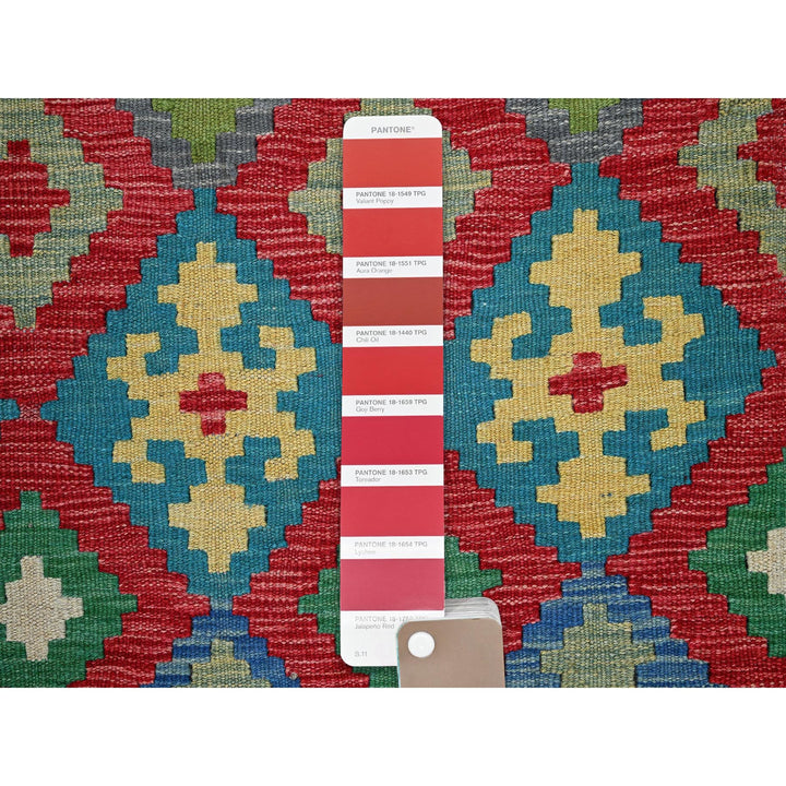 6'11" x 9'10" New Hand Woven Red Wool Rectangle Oriental Rug - MOA1021241