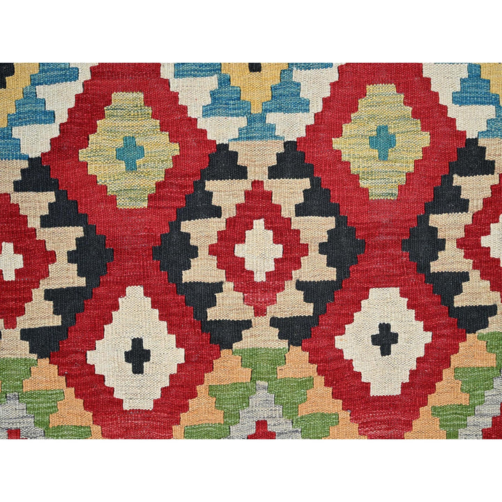 6'7" x 9'8" New Hand Woven Red Wool Rectangle Oriental Rug - MOA1021242