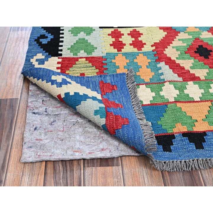 6'7" x 9'8" New Hand Woven Red Wool Rectangle Oriental Rug - MOA1021242