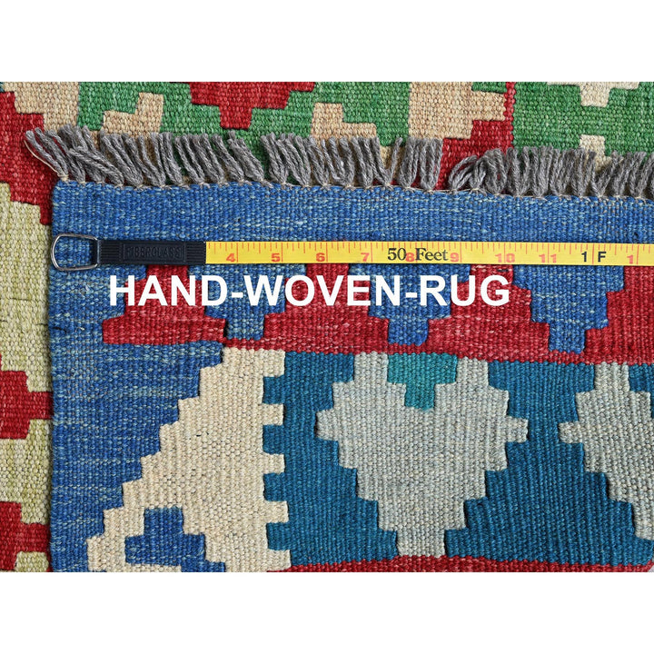 6'7" x 9'8" New Hand Woven Red Wool Rectangle Oriental Rug - MOA1021242