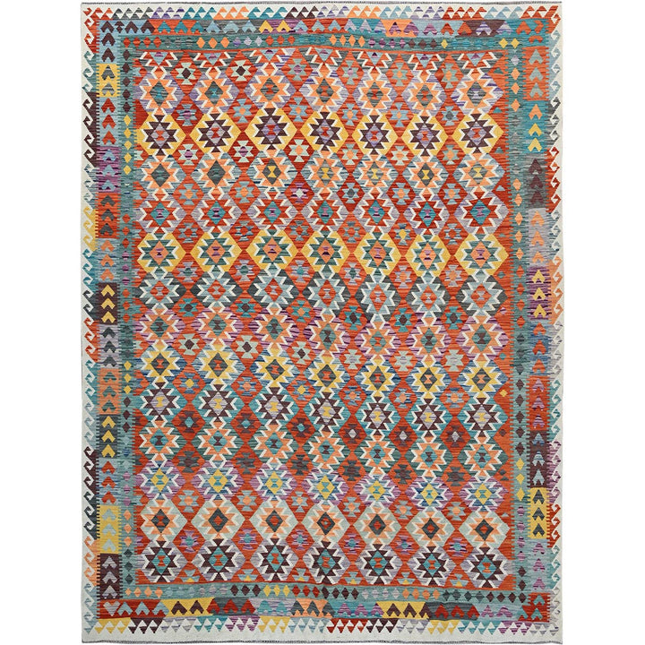 10'0" x 12'11" New Hand Woven Multicolored Wool Rectangle Oriental Rug - MOA1021243