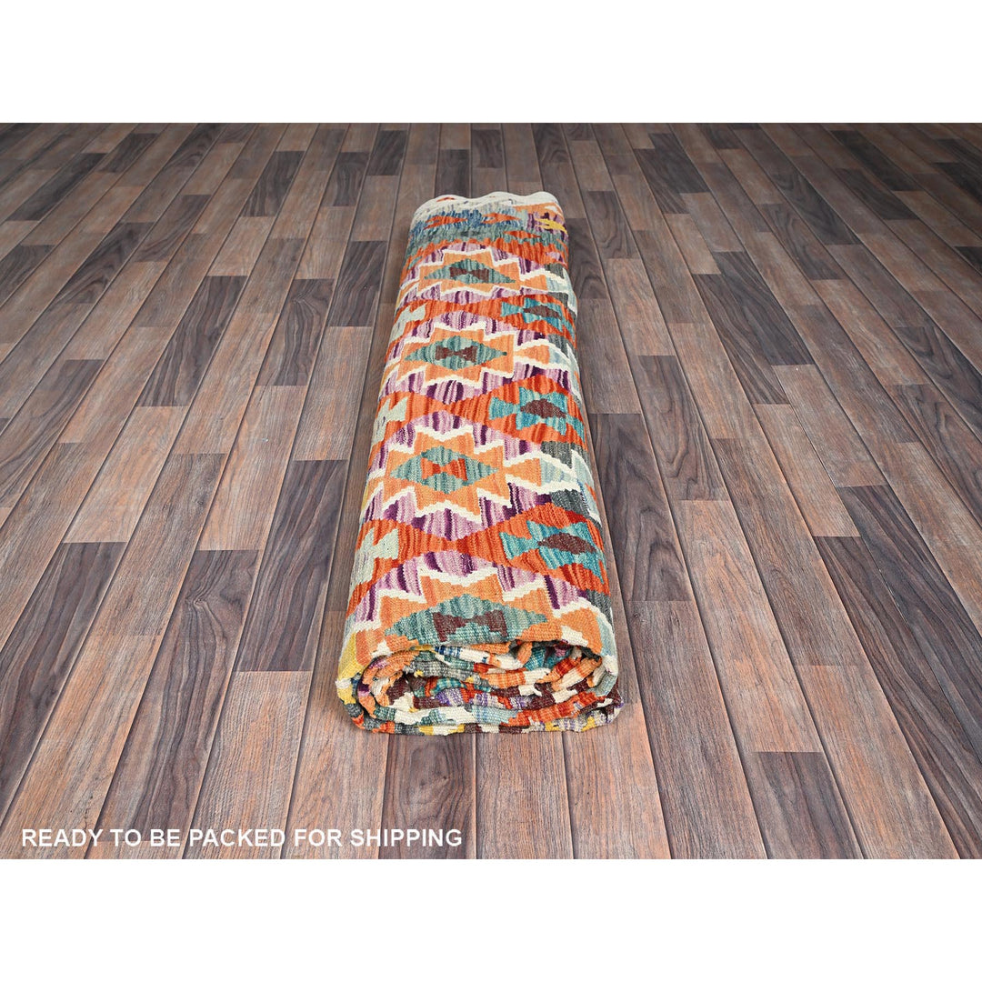 10'0" x 12'11" New Hand Woven Multicolored Wool Rectangle Oriental Rug - MOA1021243
