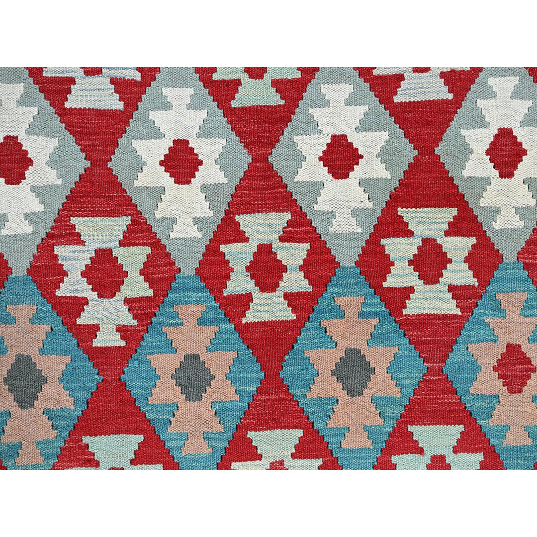 8'10" x 11'8" New Hand Woven Red Wool Rectangle Oriental Rug - MOA1021244