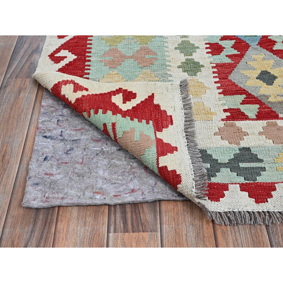 8'10" x 11'8" New Hand Woven Red Wool Rectangle Oriental Rug - MOA1021244