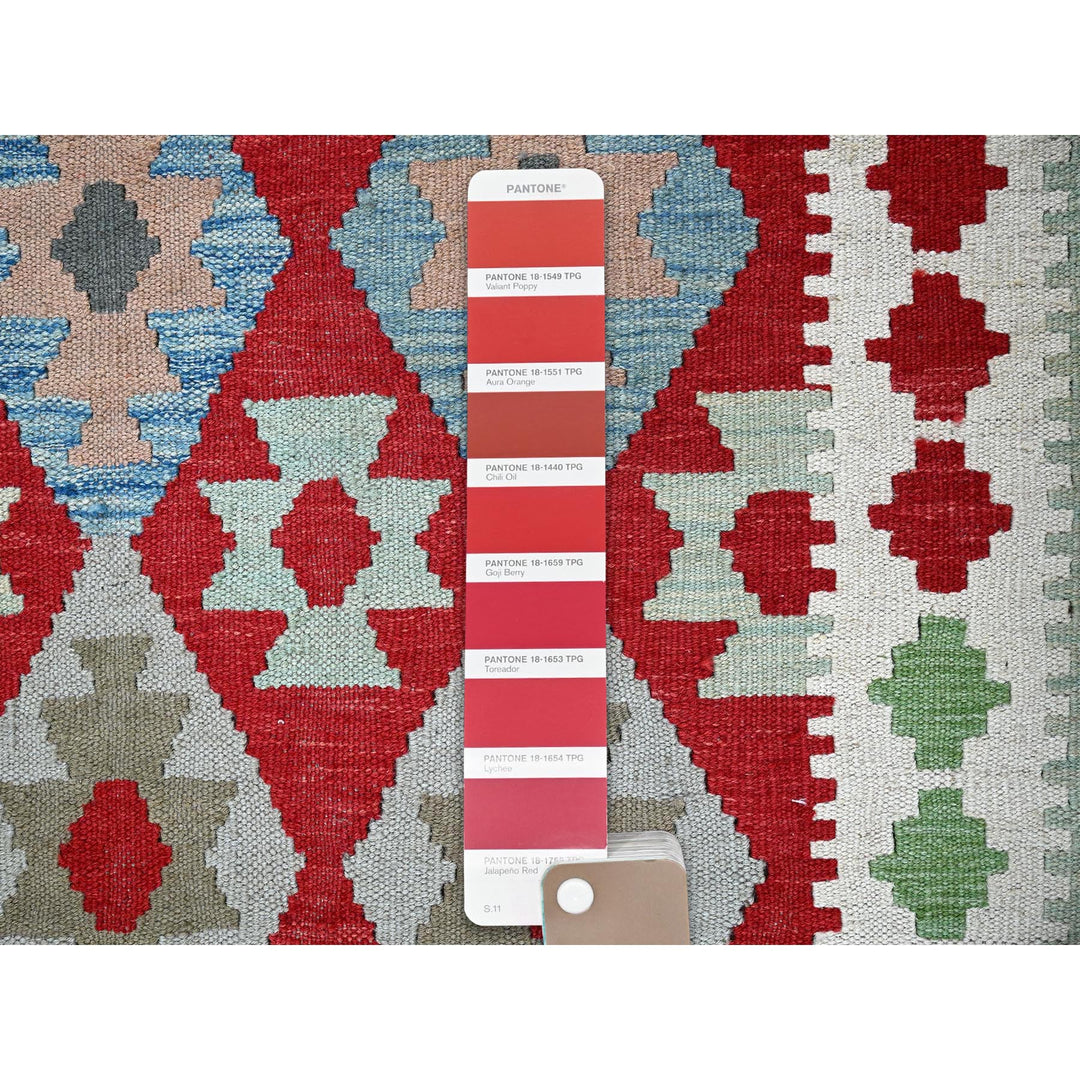 8'10" x 11'8" New Hand Woven Red Wool Rectangle Oriental Rug - MOA1021244
