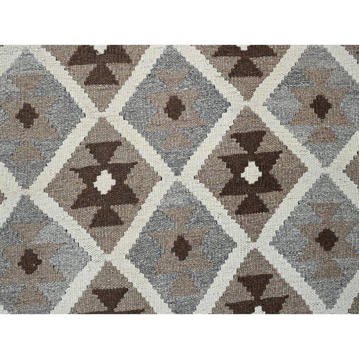 4'10" x 6'6" New Hand Woven Grey Wool Rectangle Oriental Rug - MOA1021245