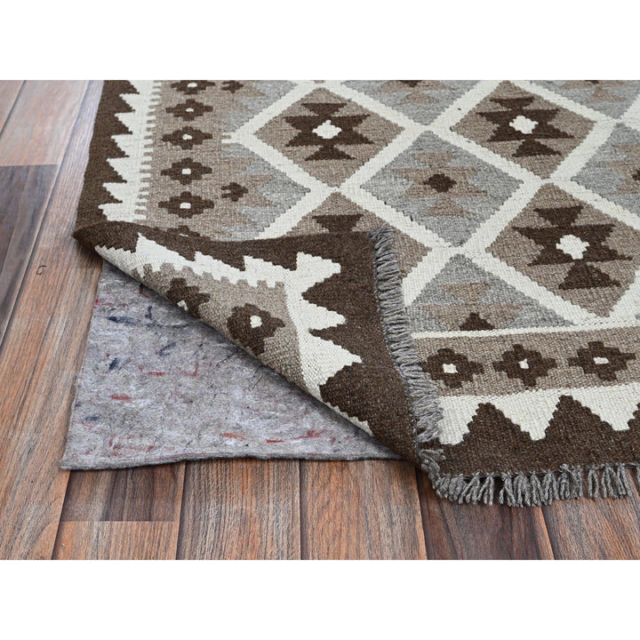 4'10" x 6'6" New Hand Woven Grey Wool Rectangle Oriental Rug - MOA1021245