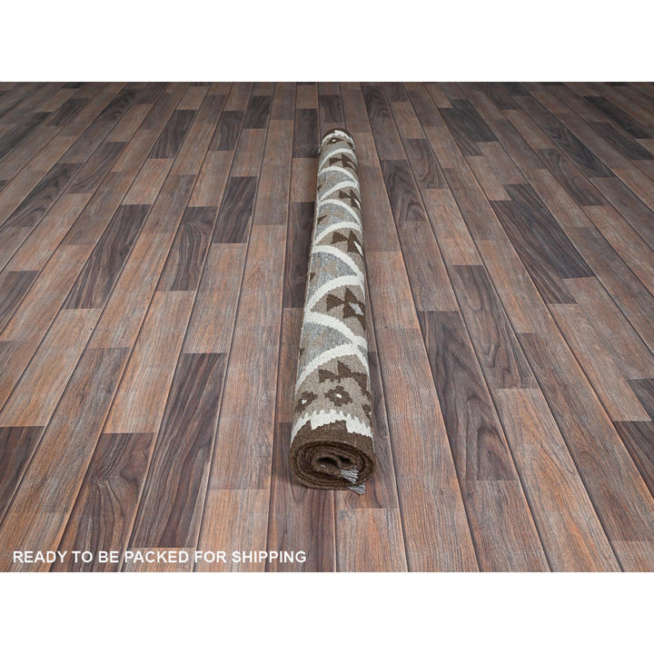 4'10" x 6'6" New Hand Woven Grey Wool Rectangle Oriental Rug - MOA1021245