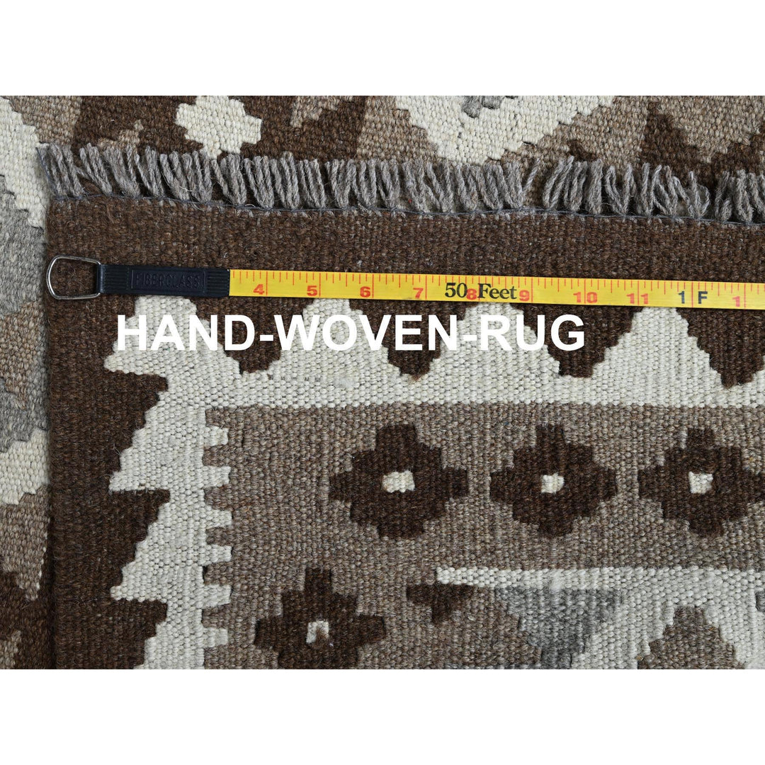 4'10" x 6'6" New Hand Woven Grey Wool Rectangle Oriental Rug - MOA1021245
