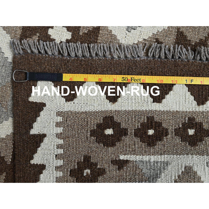 4'10" x 6'6" New Hand Woven Grey Wool Rectangle Oriental Rug - MOA1021245