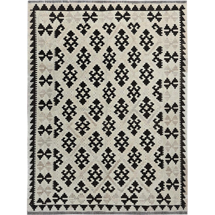 4'11" x 6'6" New Hand Woven Ivory Wool Rectangle Oriental Rug - MOA1021246