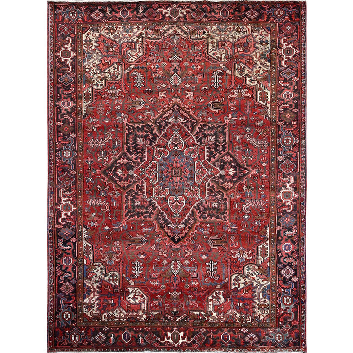 8'10" x 11'10" New Hand Knotted Red Wool Rectangle Oriental Rug - MOA1021248