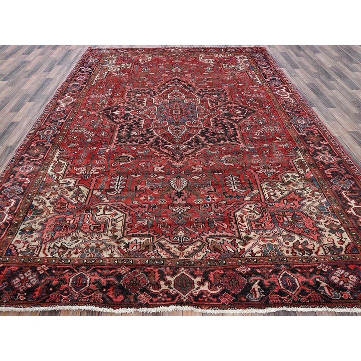 8'10" x 11'10" New Hand Knotted Red Wool Rectangle Oriental Rug - MOA1021248