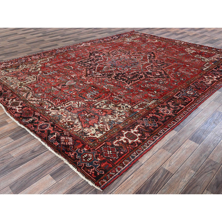 8'10" x 11'10" New Hand Knotted Red Wool Rectangle Oriental Rug - MOA1021248