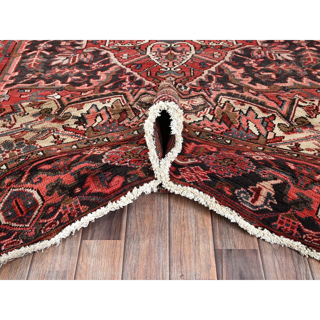 8'10" x 11'10" New Hand Knotted Red Wool Rectangle Oriental Rug - MOA1021248