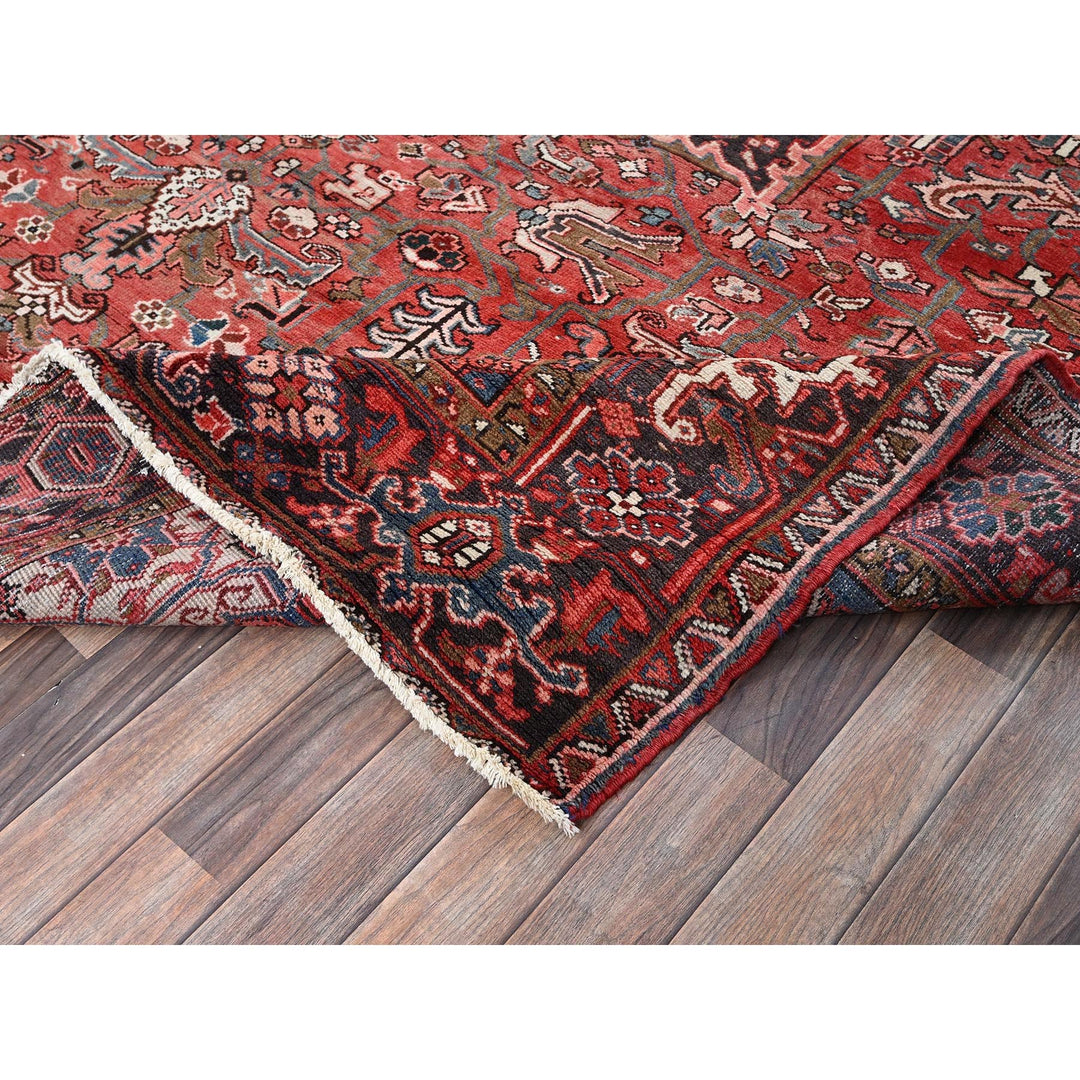 8'10" x 11'10" New Hand Knotted Red Wool Rectangle Oriental Rug - MOA1021248