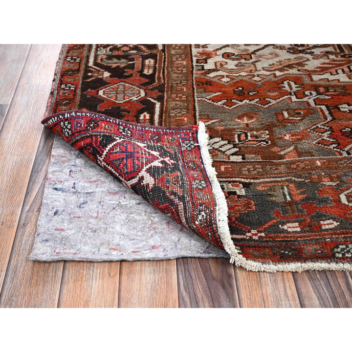 8'4" x 11'4" Vintage Hand Knotted Red Wool Rectangle Oriental Rug - MOA1021254