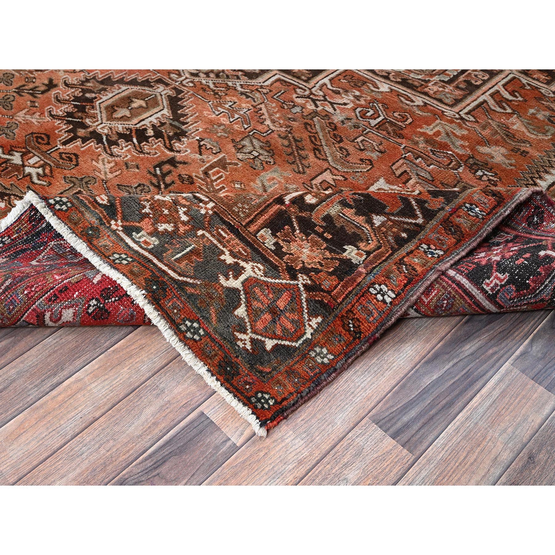 8'4" x 11'4" Vintage Hand Knotted Red Wool Rectangle Oriental Rug - MOA1021254