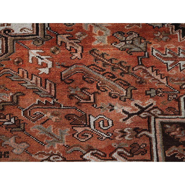 8'4" x 11'4" Vintage Hand Knotted Red Wool Rectangle Oriental Rug - MOA1021254
