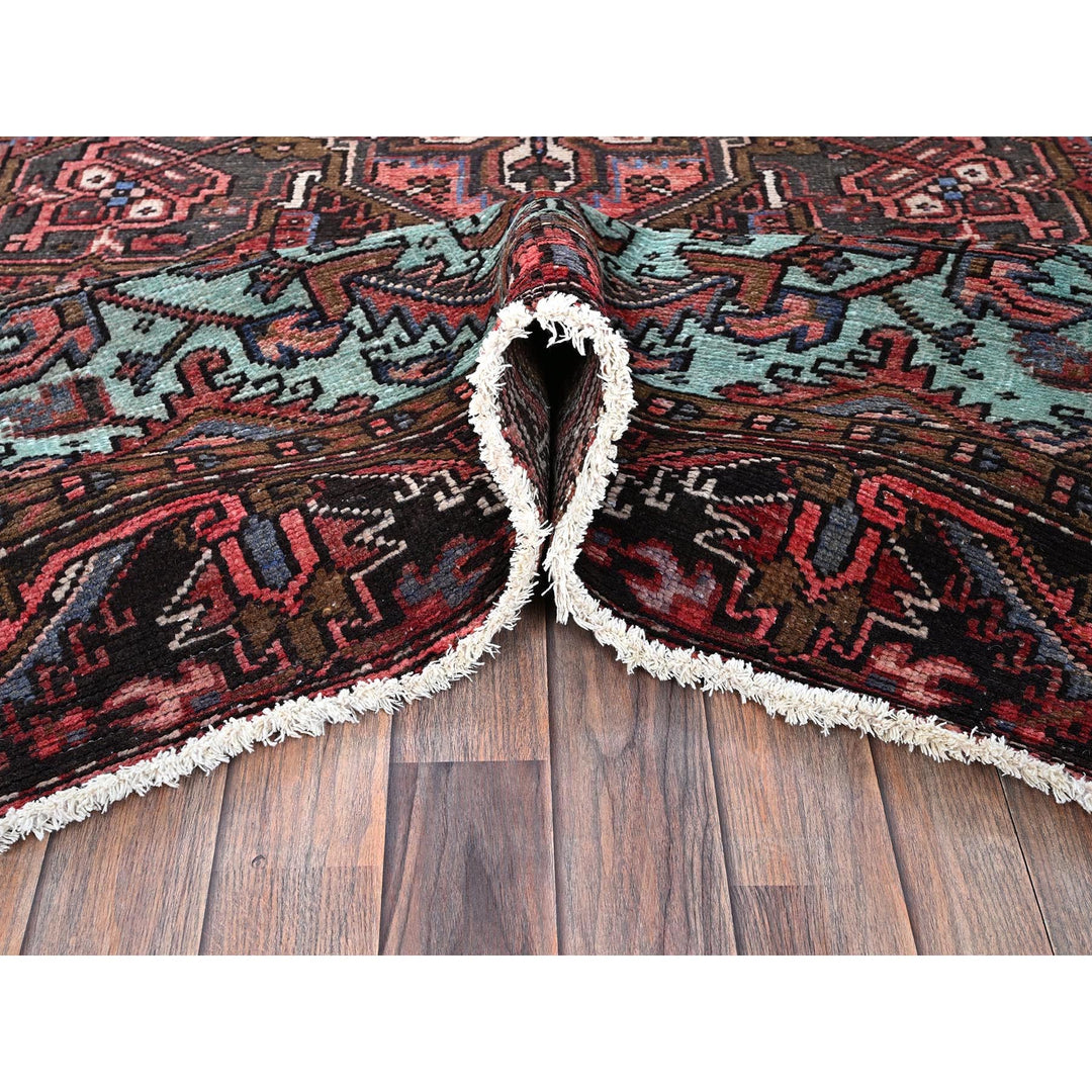 8'4" x 10'3" Vintage Hand Knotted Red Wool Rectangle Oriental Rug - MOA1021255