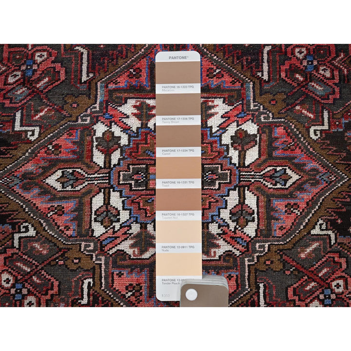 8'4" x 10'3" Vintage Hand Knotted Red Wool Rectangle Oriental Rug - MOA1021255