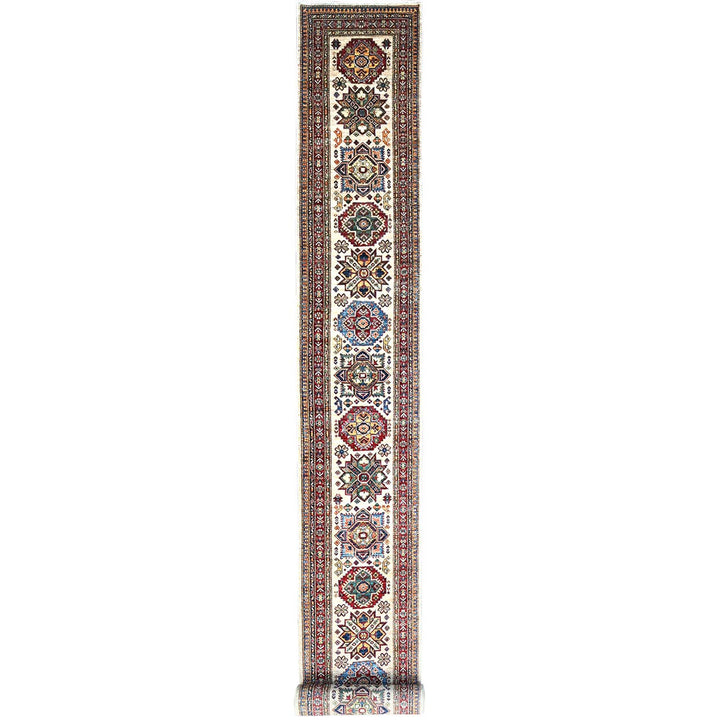 2'8" x 35'3" New Hand Knotted Beige Wool Runner Oriental Rug - MOA102125