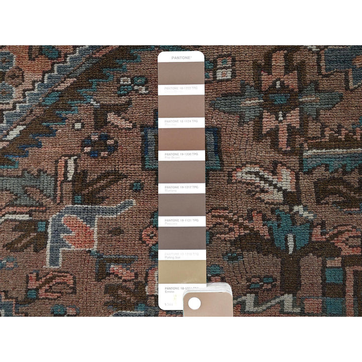 7'9" x 10'9" Vintage Hand Knotted Brown Wool Rectangle Oriental Rug - MOA1021269