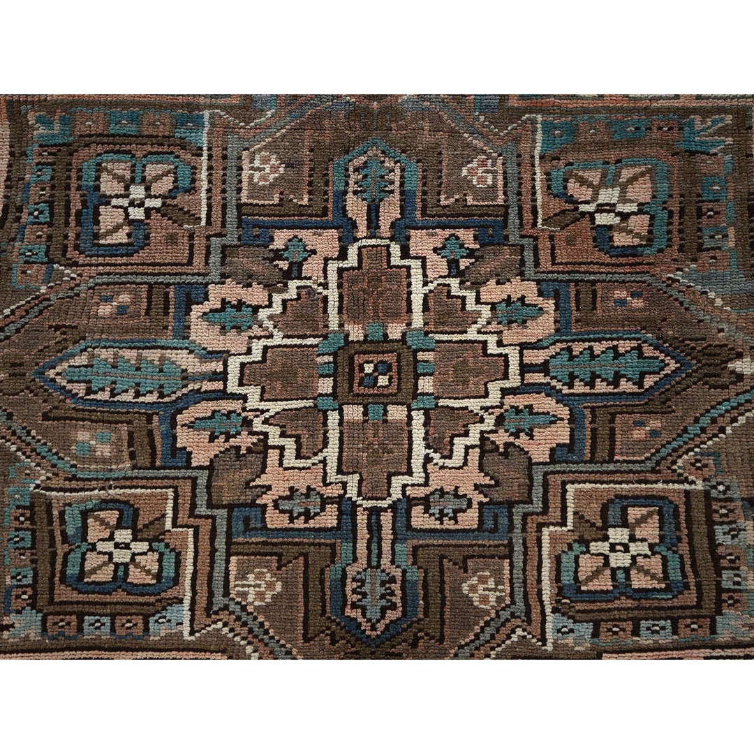 7'9" x 10'9" Vintage Hand Knotted Brown Wool Rectangle Oriental Rug - MOA1021269