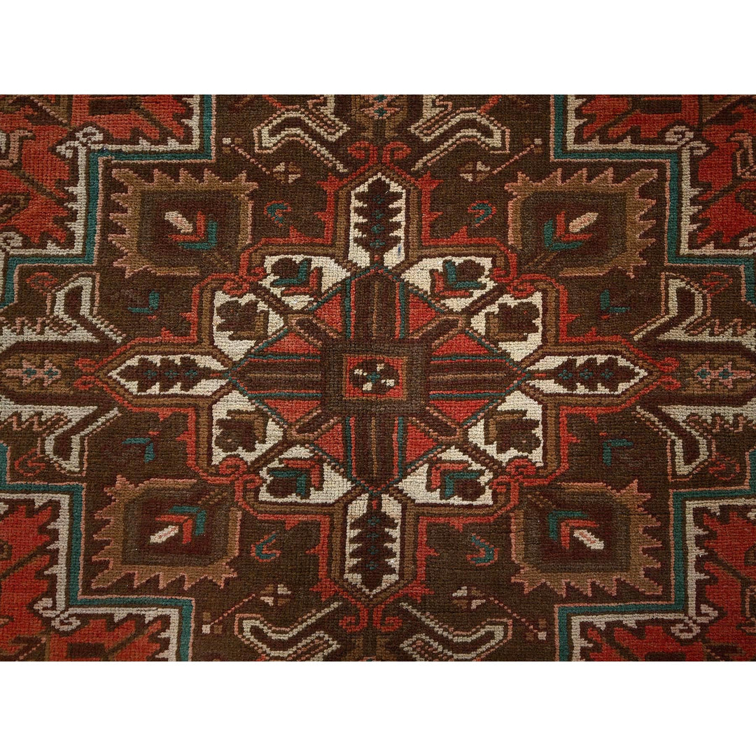 6'5" x 9'7" Vintage Hand Knotted Red Wool Rectangle Oriental Rug - MOA1021270
