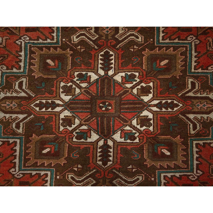 6'5" x 9'7" Vintage Hand Knotted Red Wool Rectangle Oriental Rug - MOA1021270