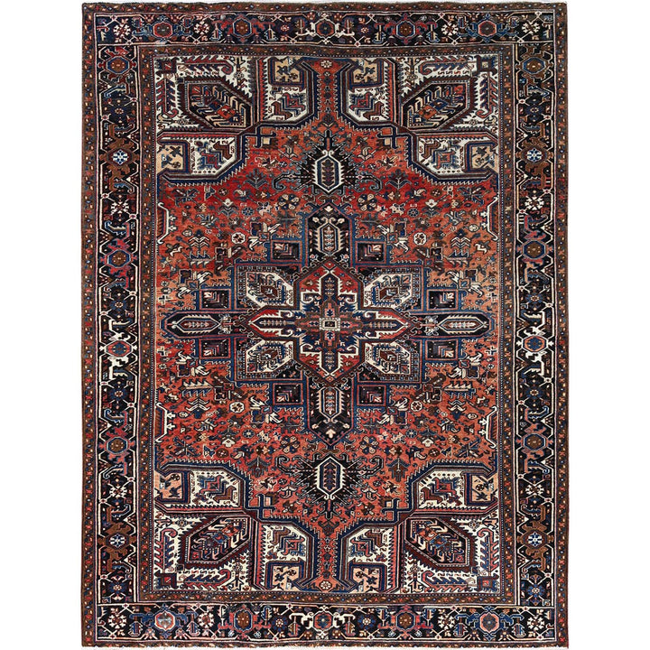 8'7" x 11'3" Vintage Hand Knotted Orange Wool Rectangle Oriental Rug - MOA1021271