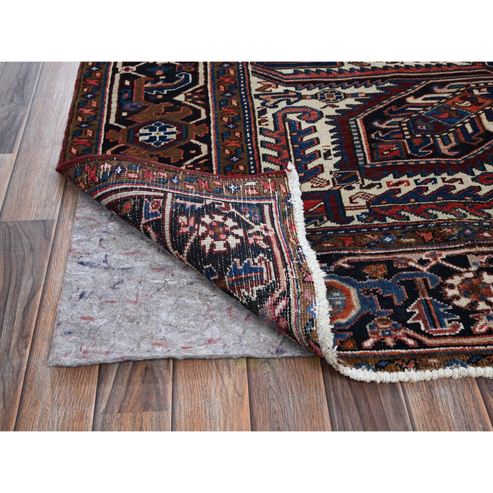 8'7" x 11'3" Vintage Hand Knotted Orange Wool Rectangle Oriental Rug - MOA1021271