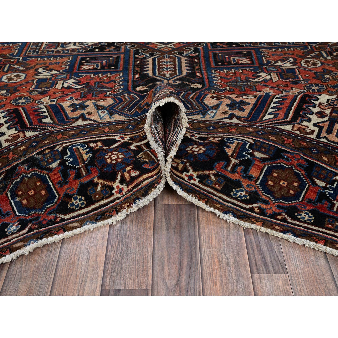 8'7" x 11'3" Vintage Hand Knotted Orange Wool Rectangle Oriental Rug - MOA1021271