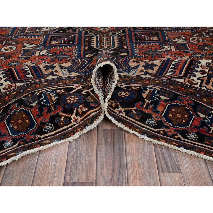 8'7" x 11'3" Vintage Hand Knotted Orange Wool Rectangle Oriental Rug - MOA1021271