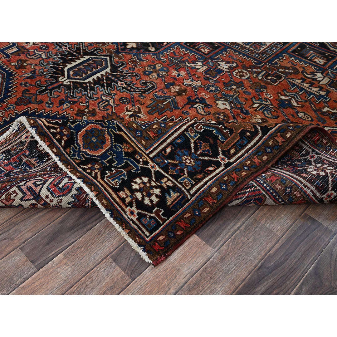 8'7" x 11'3" Vintage Hand Knotted Orange Wool Rectangle Oriental Rug - MOA1021271