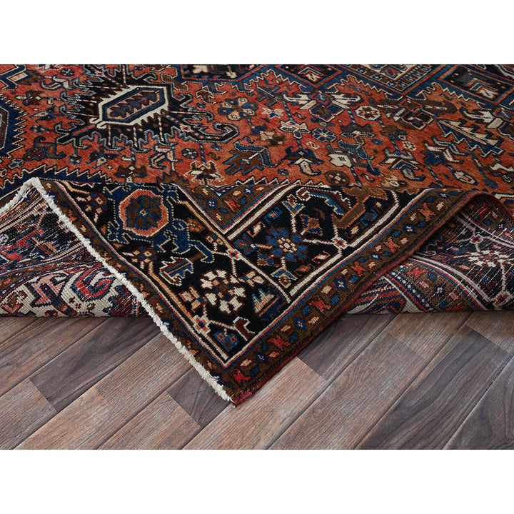 8'7" x 11'3" Vintage Hand Knotted Orange Wool Rectangle Oriental Rug - MOA1021271