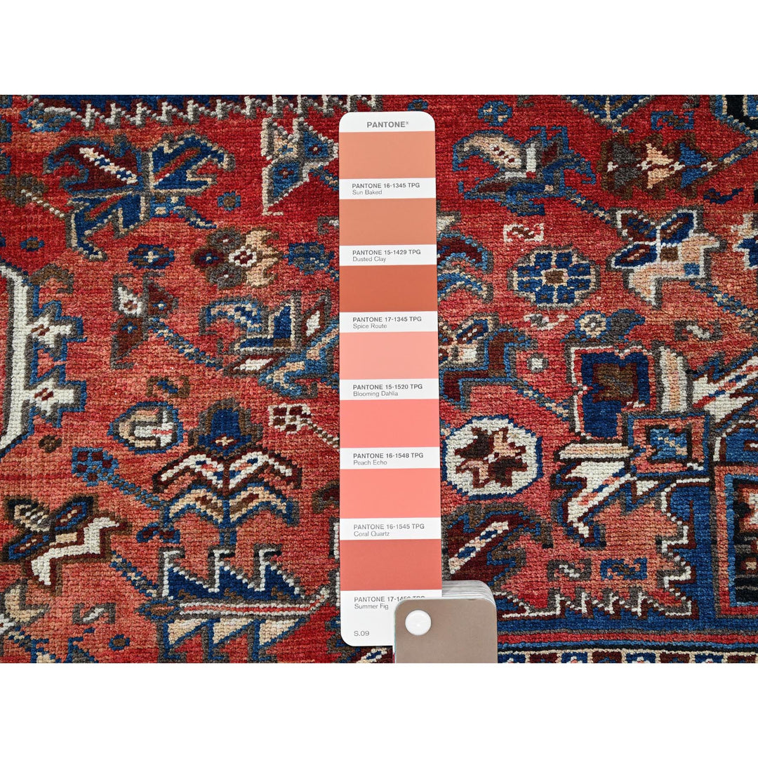 8'7" x 11'3" Vintage Hand Knotted Orange Wool Rectangle Oriental Rug - MOA1021271