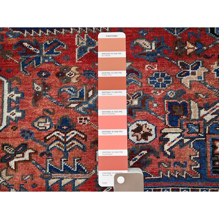 8'7" x 11'3" Vintage Hand Knotted Orange Wool Rectangle Oriental Rug - MOA1021271