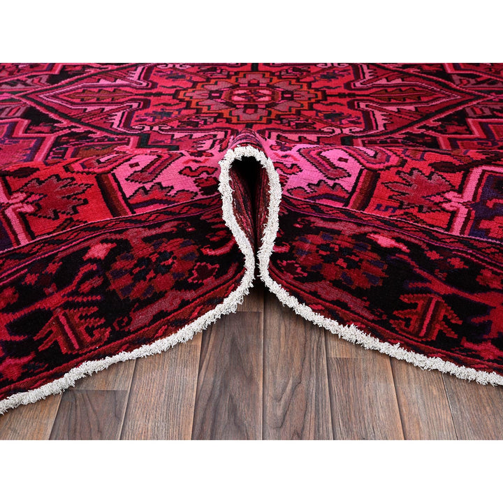 6'11" x 9'5" Vintage Hand Knotted Red Wool Rectangle Oriental Rug - MOA1021275