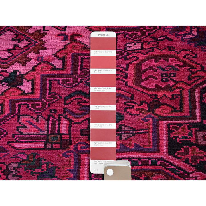 6'11" x 9'5" Vintage Hand Knotted Red Wool Rectangle Oriental Rug - MOA1021275