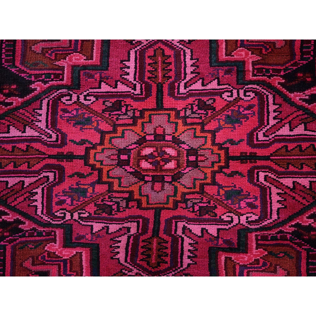 6'11" x 9'5" Vintage Hand Knotted Red Wool Rectangle Oriental Rug - MOA1021275