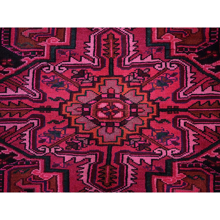 6'11" x 9'5" Vintage Hand Knotted Red Wool Rectangle Oriental Rug - MOA1021275